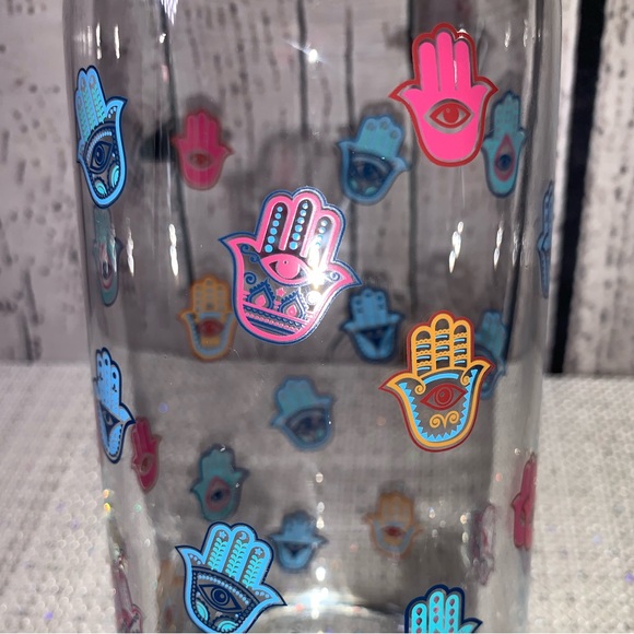 🆕 Rainbow Hamsa Glass Carafe Set🪬 - Picture 6 of 11